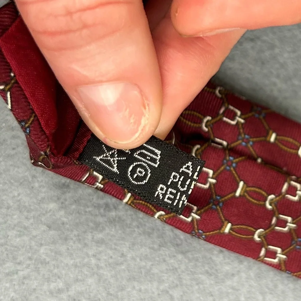 Vintage Burberrys 100% Silk Tie Bundle 2 Designer Neckties England Geometric - Picture 7 of 13